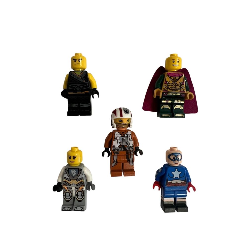 LEGO Minifigure Lot – Marvel Captain America, Star Wars Pilot, Ninjago & Fantasy